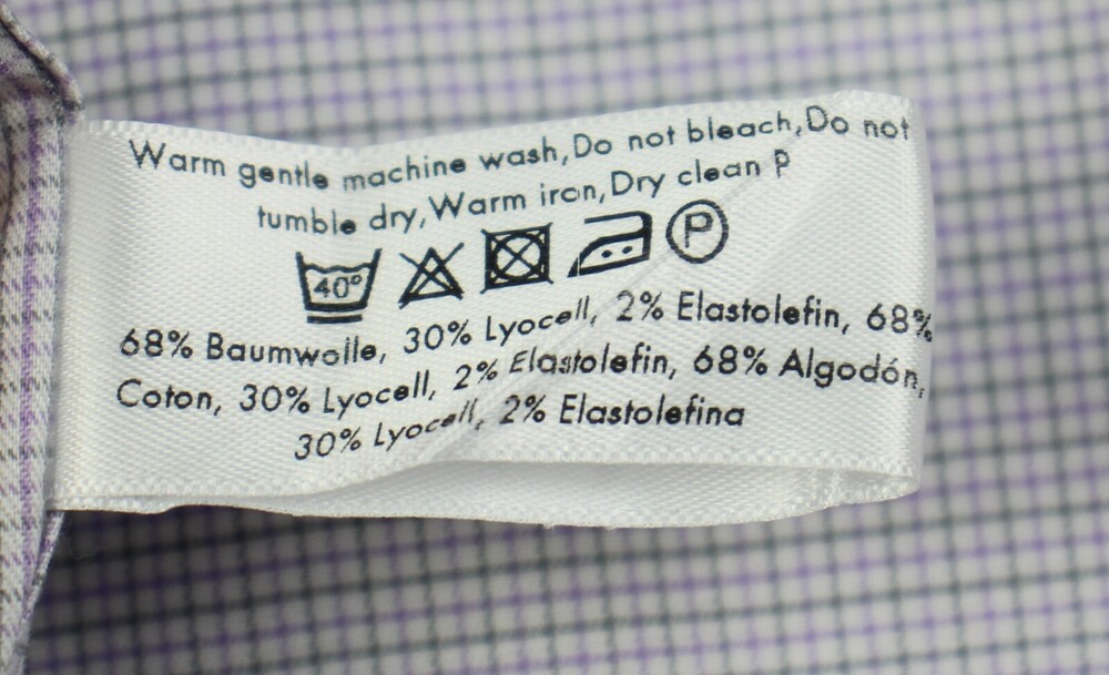 Eton Dress Shirt Mens 15 38 Light Purple Check Slim Fit Cotton Blend NWT $270 - Picture 8 of 8